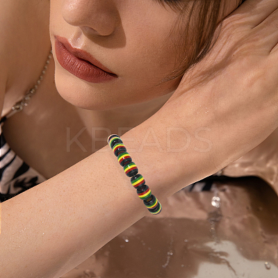 120Pcs Opaque Stripe Resin European Beads RESI-SP0001-56-1