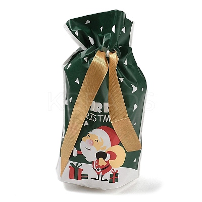 Christmas Santa Claus Plastic Packing Pouches Drawstring Bags ABAG-Q053-03E-1
