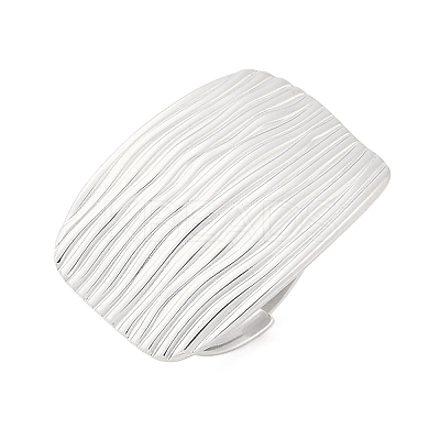 Anti-Tarnish 304 Stainless Steel Rectangle Open Cuff Rings RJEW-M047-12P-1