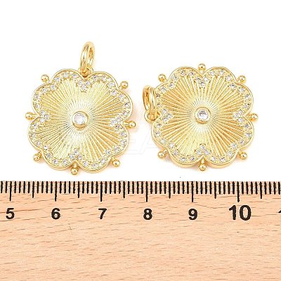 Brass Micro Pave Cubic Zirconia Pendants X-KK-C162-062G-01-1