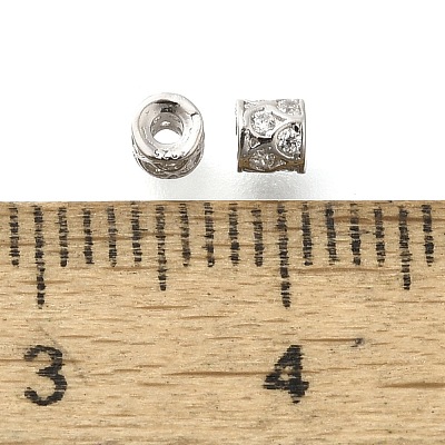 925 Sterling Silver Micro Pave Clear Cubic Zirconia Spacer Beads STER-U006-16P-1