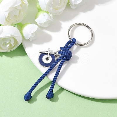 Cross & Evil Eye Zinc Alloy Enamel Pendants Keychains KEYC-JKC00609-01-1