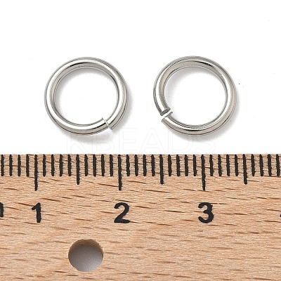 Non-Tarnish 304 Stainless Steel Open Jump Rings X-STAS-R065-38-1