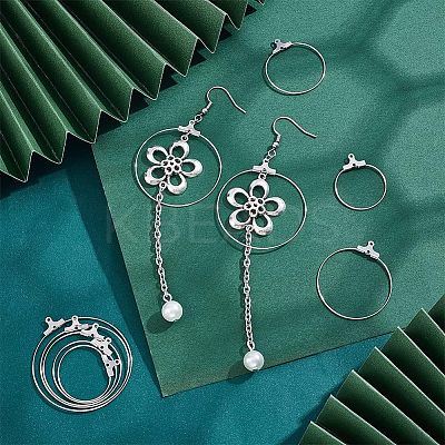 Ring 304 Stainless Steel Wire Pendants STAS-UN0015-21P-1
