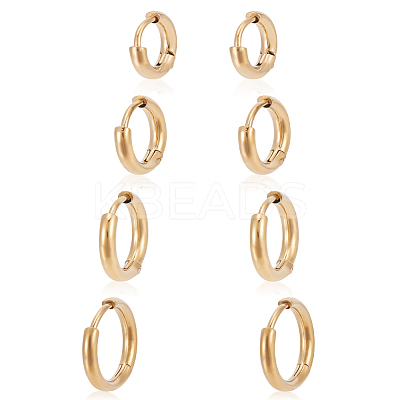 8Pcs 4 Styles 304 Stainless Steel Hoop Earrings for Women EJEW-LP0001-34G-1