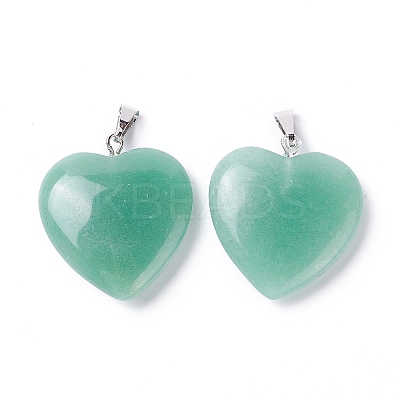 Natural Green Aventurine Pendants X-G-G956-B37-FF-1