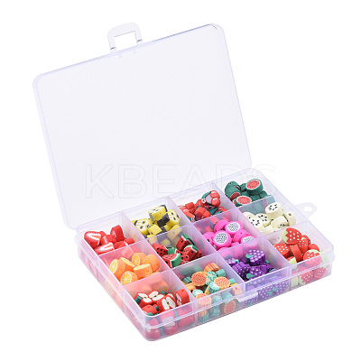 240Pcs 12 Kinds of Fruit Handmade Polymer Clay Beads CLAY-ZZ0001-001A-1