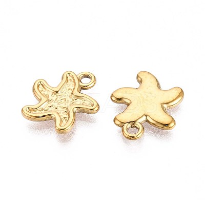 304 Stainless Steel Starfish Charms STAS-T067-52G-1