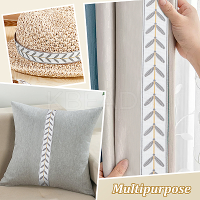 12M Polyester Jacquard Leaf Ribbon OCOR-OC0001-46C-1