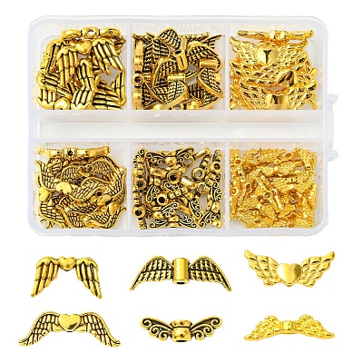 105Pcs Tibetan Style Alloy Beads TIBEB-FS0001-09-1