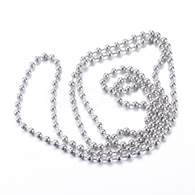 Tarnish Resistant 304 Stainless Steel Ball Chains CHS-R010-31-1