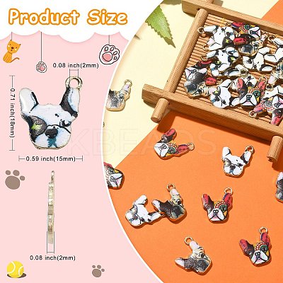 30Pcs 3 Colors Zinc Alloy Enamel Pendants ENAM-CJ0001-73-1