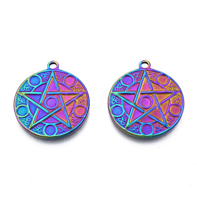 Ion Plating(IP) 201 Stainless Steel Pendants STAS-N098-214M-1