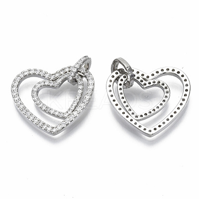 Brass Micro Pave Cubic Zirconia Pendants ZIRC-S061-165P-NF-1