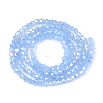 Imitation Jade Electroplate Glass Beads Strands EGLA-A039-J2mm-B08-1