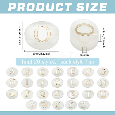 26Pcs 26 Styles Natural White Shell Oval Beads BSHE-PH0001-59-1