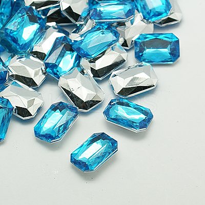 Imitation Taiwan Acrylic Rhinestone Cabochons GACR-A010-6x8mm-M-1