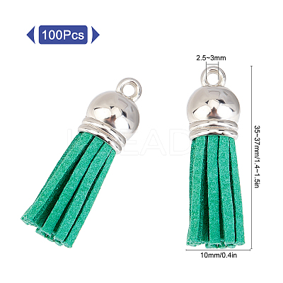 100Pcs Faux Suede Tassel Pendant Decorations FIND-SC0002-29B-1