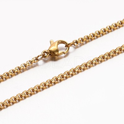 304 Stainless Steel Box Chain Necklaces NJEW-E026-11-1