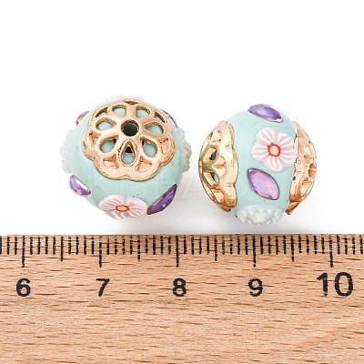 Handmade Resin Indonesia Round Beads IPDL-P005-18KCG-01-1