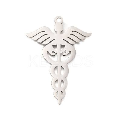 Anti-Tarnish 304 Stainless Steel Snake Pendants STAS-S150-02P-1