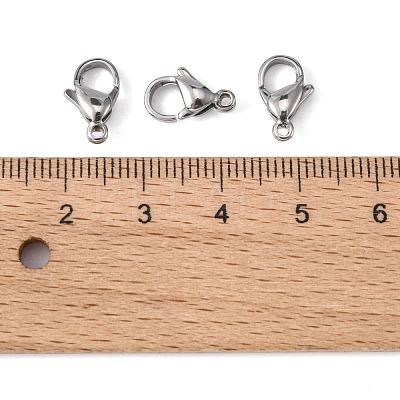 Tarnish Resistant 304 Stainless Steel Lobster Claw Clasps X-STAS-M262-01-12mm-1