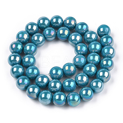 Electroplate Opaque Glass Beads Strands GLAA-T032-P4mm-AB13-1