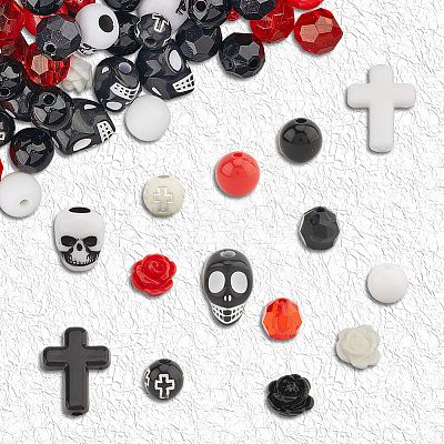 500Pcs 14 Styles DIY Acrylic and Resin Beads Kits Makings DIY-SC0030-56-1