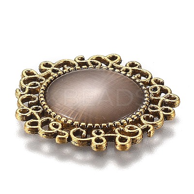 Hollow Retro Plastic Imitation Cat Eye Cabochons KK-Z004-01E-AG-1