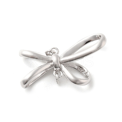 925 Sterling Silver Bowknot Connector Charms STER-S013-01P-1