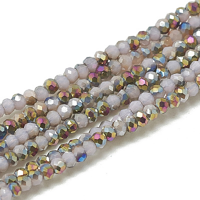 Electroplate Opaque Solid Color Glass Beads Strands EGLA-Q113-02-1