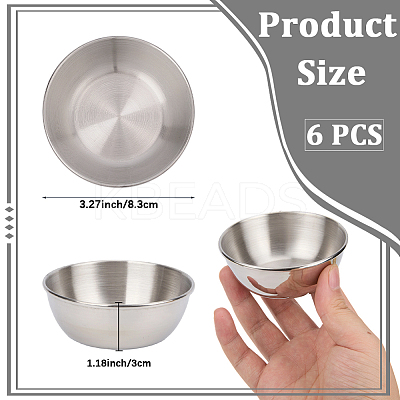 6Pcs Stainless Steel Dipping Bowls AJEW-CP0009-70P-1