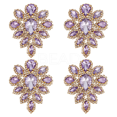 4Pcs Teardrop Shape Hotfix Rhinestone PATC-FG0002-25C-1