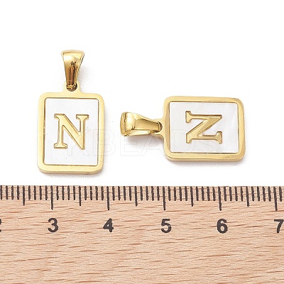 Ion Plating(IP) 304 Stainless Steel Pave Shell Pendants STAS-G327-01G-N-1