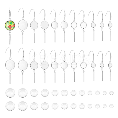 DIY Blank Dome Dangle Earring Making Kit DIY-UN0005-65-1