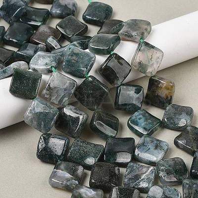Natural Moss Agate Beads Strands G-L239-16-1
