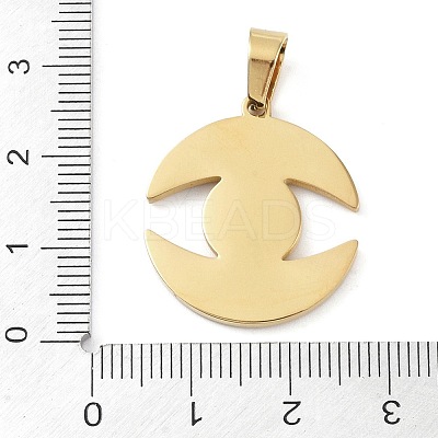 Ion Plating(IP) 304 Stainless Steel Enamel Rhinestone Pendants STAS-Q325-03G-G-1