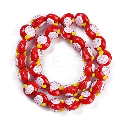 Handmade Lampwork Bumpy Beads Strands LAMP-Q002-02C-1