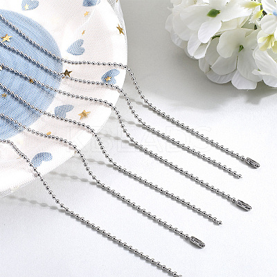 24Pcs 304 Stainless Steel Ball Chain Necklace Making NJEW-BBC0001-10C-1