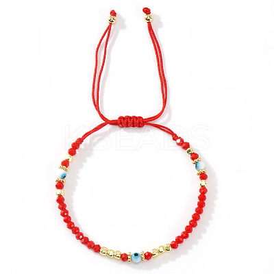 Bohemian Glass & Brass Beads Braided Bead Bracelets for Women BJ5189-3-1