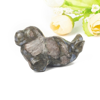 Natural Glaucophane Carved Healing Sea Dog Figurines PW-WG85858-05-1