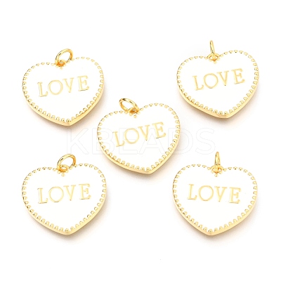 Brass Enamel Pendants KK-B027-03G-D-1