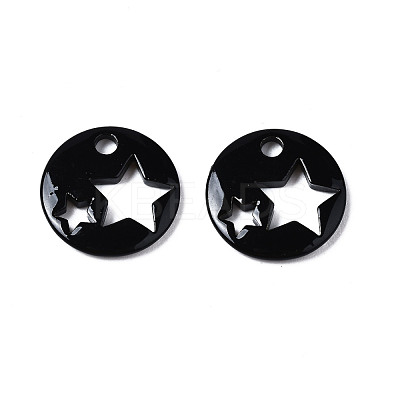 Spray Painted Brass Charms X-KK-Q252-003A-1