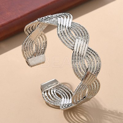Electrophoresis Iron Cuff Bangles for Women BJEW-M057-02P-1