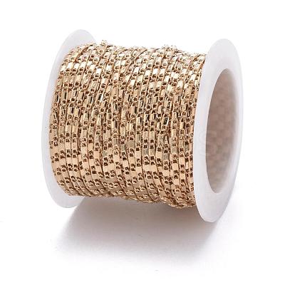 Real 18K Gold Plated Brass Bar Link Chains CHC-R126-08G-1