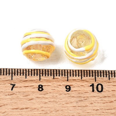 Handmade Gold Sand Enamel Lampwork Beads LAMP-B035-03G-1