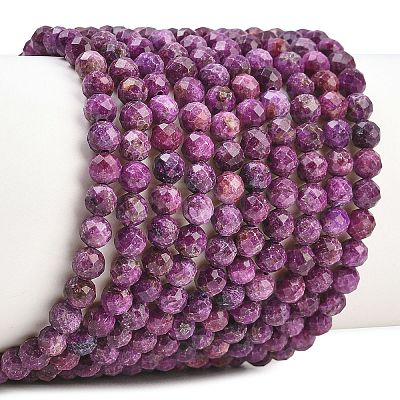 Heated Natural Sugilite Beads Strands G-B193-B03-4mm-1