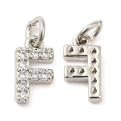 Brass Micro Pave Grade AAA Cubic Zirconia Charms ZIRC-P067-11P-F-NR-1