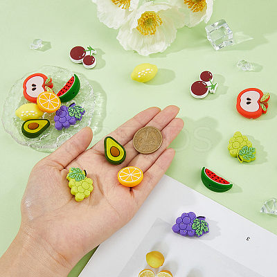 16Pcs 8 Styles Food Grade Eco-Friendly Silicone Focal Beads SIL-DC0001-55-1