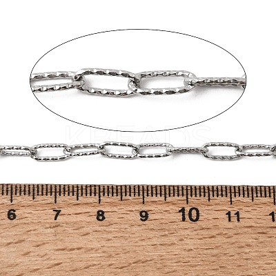 304 Stainless Steel Textured Paperclip Chains CHS-P029-01P-1